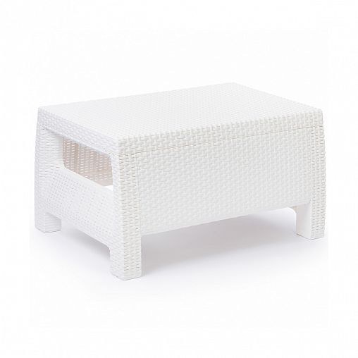 Стол садовый Альтернатива Ротанг плюс, 76,5 x 57 x 42 см, белый фото