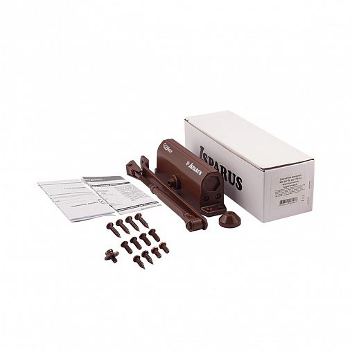 Доводчик дверной Нора-М 420 Isparus, для дверей 40 - 90 кг, коричневый фото