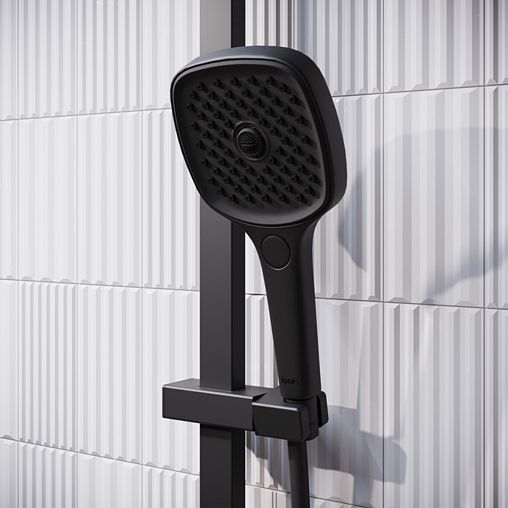 Душевая система с тропическим душем IDDIS Slide, с управлением Push Control, черная матовая фото