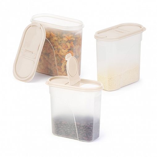 Емкость для сыпучих продуктов Альтернатива, 1,75 л, бежевая фото