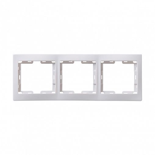 Рамка IEK Кварта РВ-3-КБ, 3 поста, вертикальная, белый фото