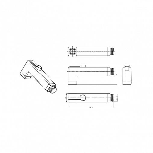 Комплект для гигиенического душа Lemark LM8091С (держатель, лейка, шланг), хром фото