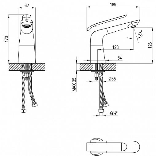 Смеситель для раковины Lemark Melange LM4906CW, однорычажный, белый/хром фото