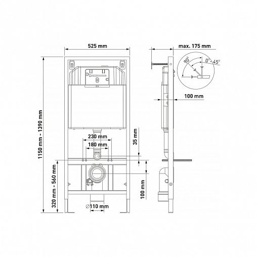Унитаз с инсталляцией в комплекте Berges (инсталляция Novum, унитаз Ventas, кнопка D5) фото