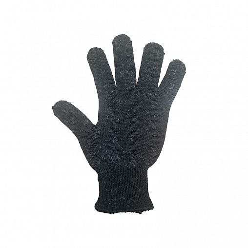 Перчатки трикотажные полушерстяные (30%), 50 - 55 г, черные фото