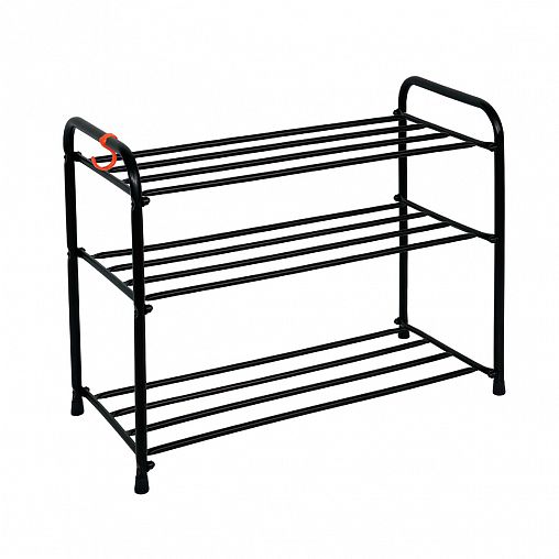 Подставка для обуви ЗМИ Альфа 23, 3-х полочная, 65 x 30 x 48 см, черная фото