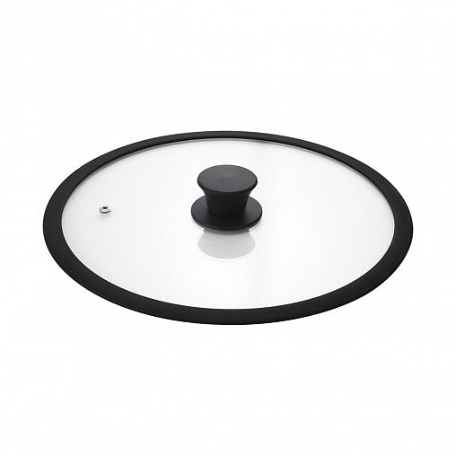 Крышка стеклянная Mallony Cappello-C, силиконовый ободок, паровыпуск, 24 см фото