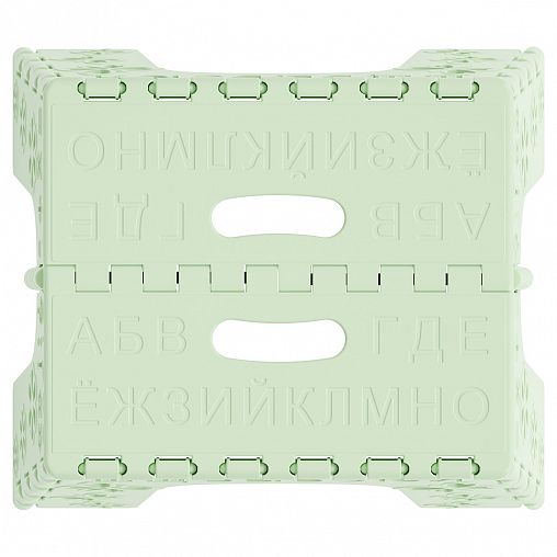 Табурет складной детский Plast Land Алфавит, 26 x 23 x 20 см, оливковый фото