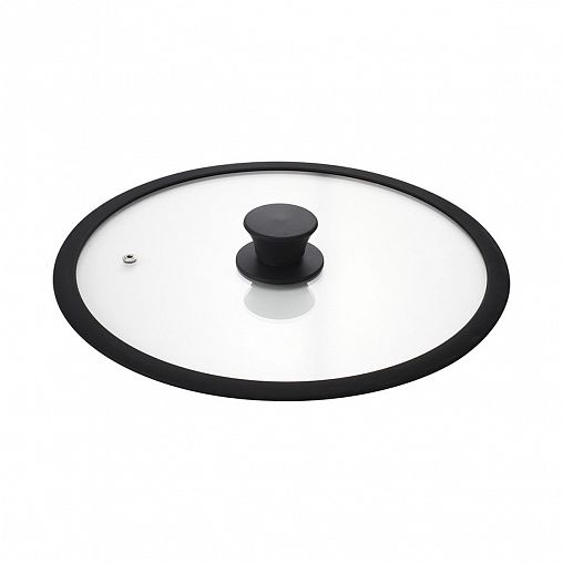 Крышка стеклянная Mallony Cappello-C, силиконовый ободок, паровыпуск, 26 см фото