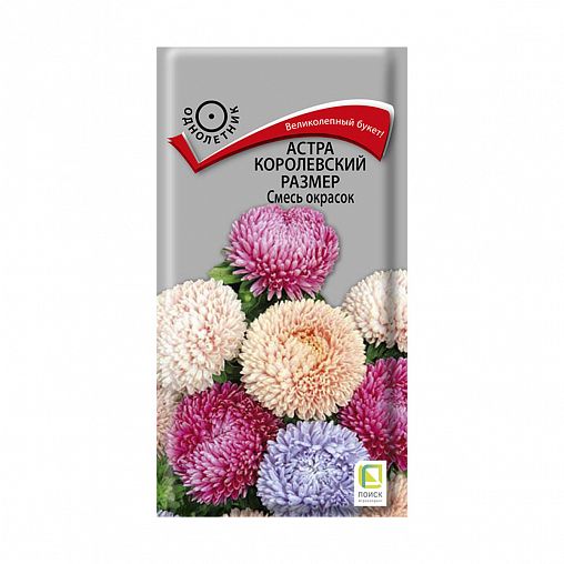 Семена цветов Астра Королевский размер Смесь окрасок Поиск, 0,1 г фото