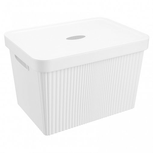 Коробка с крышкой Бытпласт Velvet, 38 x 27 x 24,9 см, белая фото