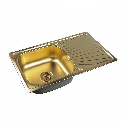 Мойка для кухни врезная Zorg SZR 7848 Bronze, из нержавеющей стали, 780 x 480 мм, бронза фото