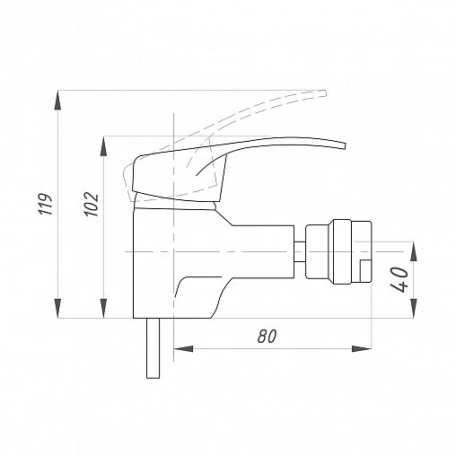 Смеситель для биде Профсан ПСМ-104-7, однорычажный, хром фото