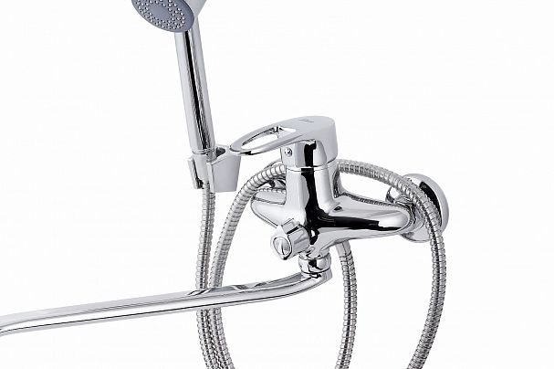 Смеситель для ванны с душем Fauzt FZS-888-126, с длинным изливом, однорычажный, хром фото