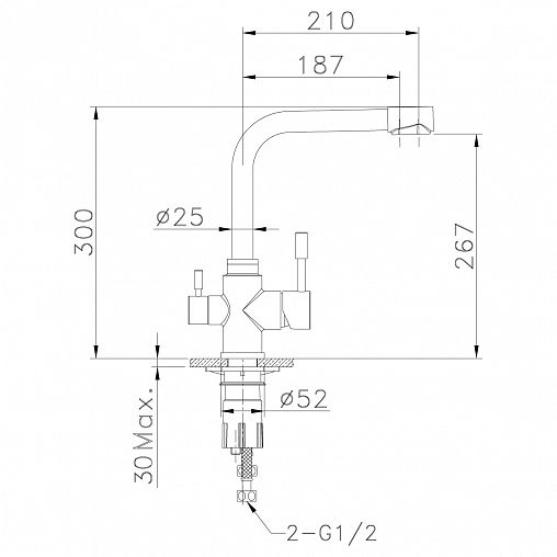 Смеситель для кухни Lemark Expert LM5061S, с подключением к фильтру, однорычажный, хром фото