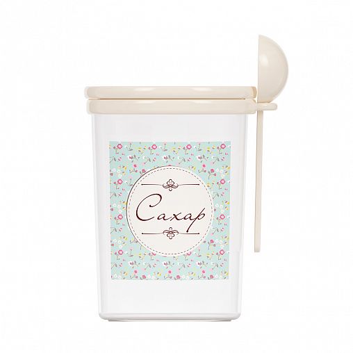 Банка для сыпучих продуктов Альтернатива Ассорти, с ложкой, 1 л, сахар фото