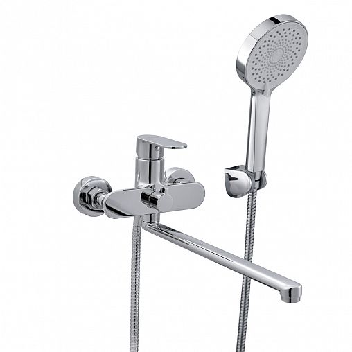 Смеситель для ванны с душем Fashun A2285, с длинным изливом, хром фото