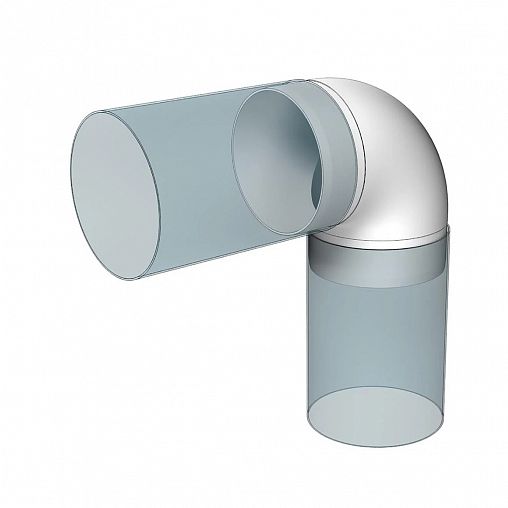 Колено круглое Era 16ККП, 90 градусов, пластик, d 160 мм фото