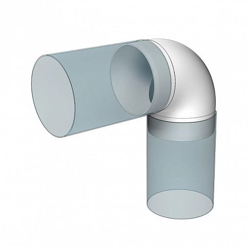 Колено круглое Era 15ККП, 90 градусов, пластик, d 150 мм фото