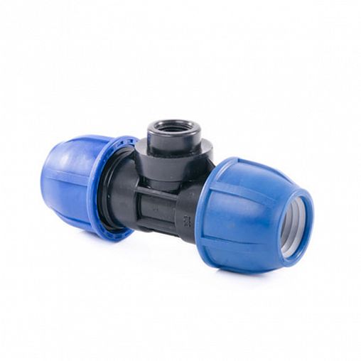 Тройник компрессионный для ПНД труб Lammin, внутренняя резьба, 25 x 1" фото