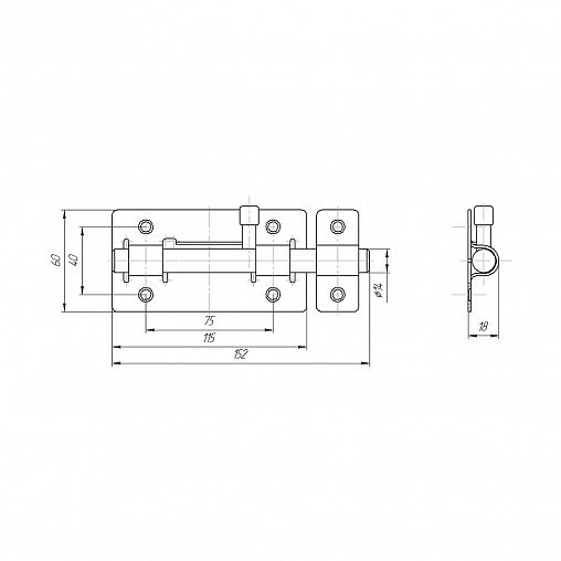 Засов дверной круглый Секрет ЗД-01, белый фото