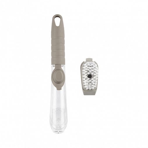 Щетка мытья для посуды Рыжий кот KB-06, с дозатором, 235 x 80 x 55 мм, серая фото