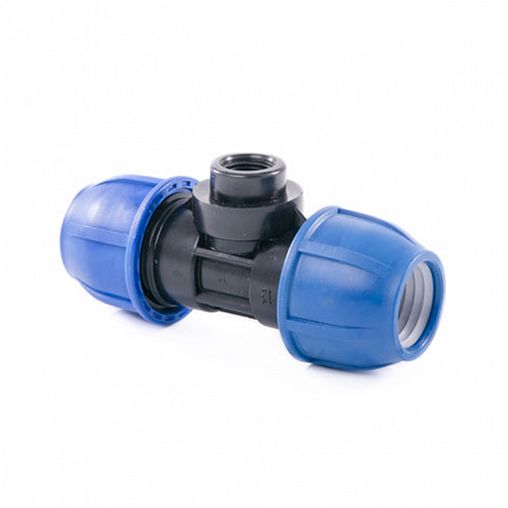 Тройник компрессионный для ПНД труб Lammin, внутренняя резьба, 32 x 3/4" фото