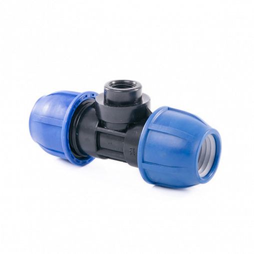 Тройник компрессионный для ПНД труб Lammin, внутренняя резьба, 32 x 1/2" фото