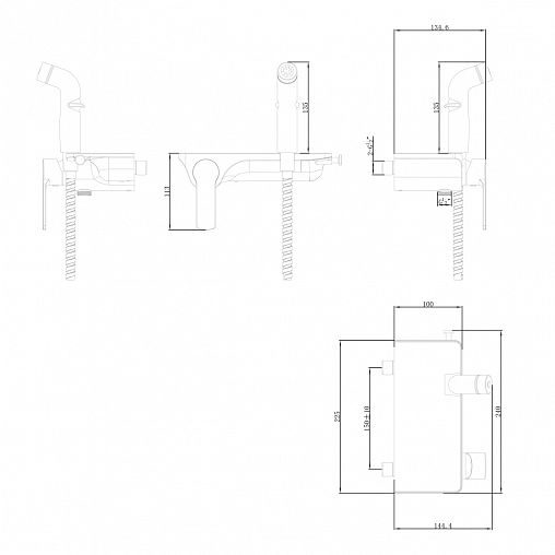 Гигиенический душ Lemark Solo LM7168CW, однорычажный, белый/хром фото