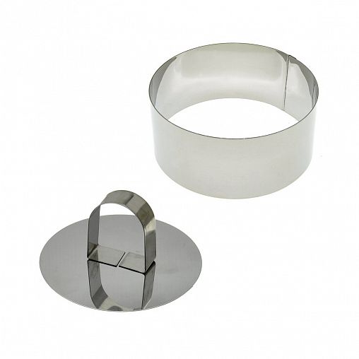 Форма кулинарная Мультидом Круг, с крышкой-прессом, нержавеющая сталь, d 10 см фото