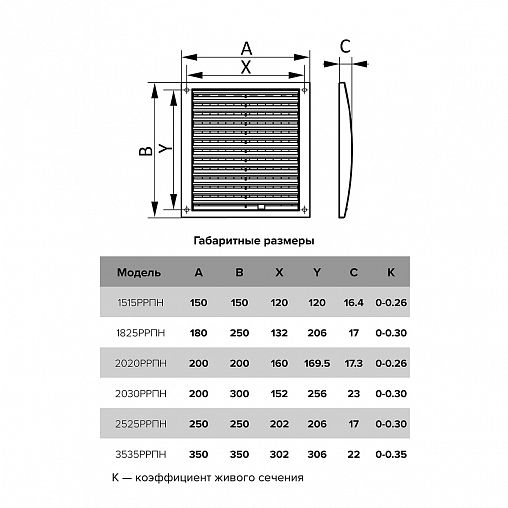 Разъемная регулируемая вентиляционная решетка Era 2030РРПН сер, пластиковая, 200 x 300 мм фото