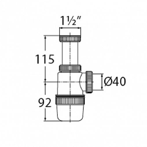 Сифон для раковины VIRPlast Элит, без выпуска, 1 1/2" x 40 мм фото