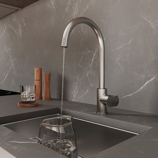 Смеситель для кухни Milardo Rora, с подключением к фильтру, сатин фото