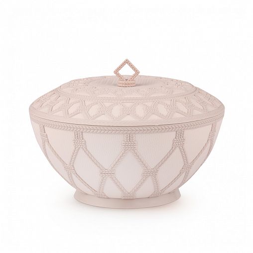 Сухарница Альтернатива Арабеска, с крышкой, 1,7 л, светло-бежевая фото