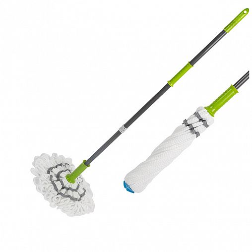 Швабра для пола Рыжий кот Твист Лайт, насадка микрофибра, 120 см фото