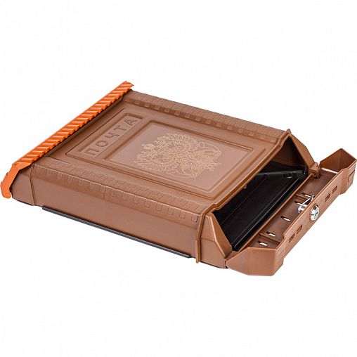 Почтовый ящик Цикл Премиум, с металлическим замком, коричневый фото