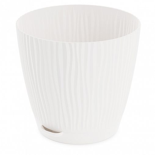Горшок для цветов Альтернатива Флис, с прикорневым поливом, 3 л, белый фото