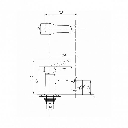 Смеситель для раковины с коротким изливом Fauzt FZS-242-B101, однорычажный, хром фото