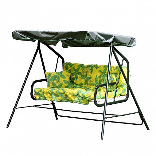 Качели садовые Olsa Бари, двухместные, 204 x 121 x 144,5 см, каркас зеленый фото