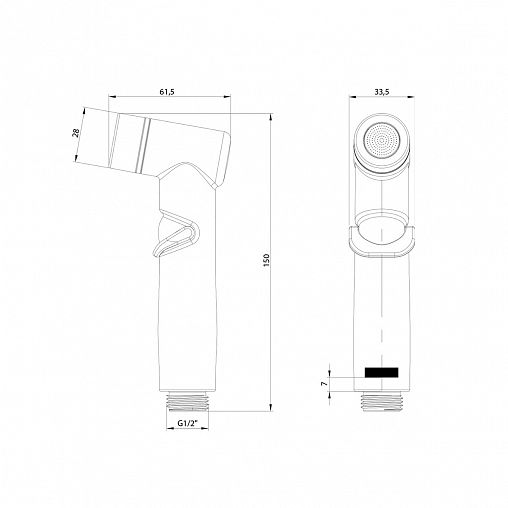 Лейка для гигиенического душа Lemark LM8140GM, графит фото
