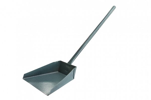 Совок для мусора металлический крашеный, длинная ручка фото