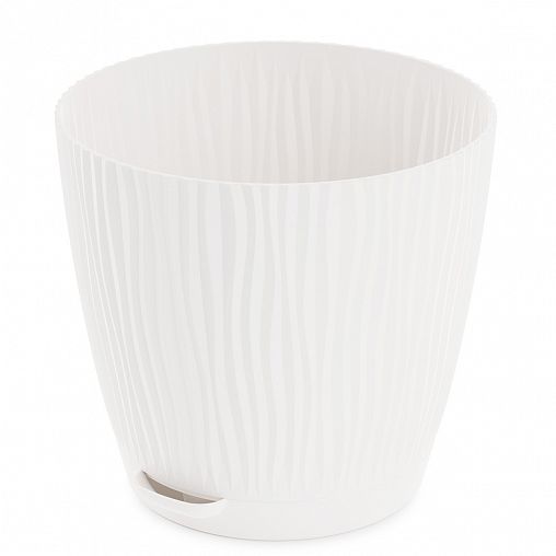 Горшок для цветов Альтернатива Флис, с прикорневым поливом, 2 л, белый фото