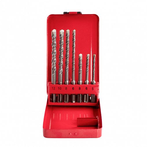 Набор буров для перфоратора Кедр, 5/6/8 x 110 мм, 6/8/10/12 x 160 мм, SDS-plus, 7 шт фото