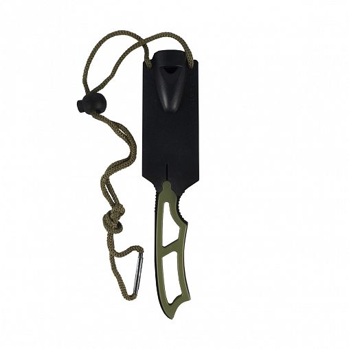 Нож туристический Ecos EX-SW-B01G со свистком в ножнах зеленый фото