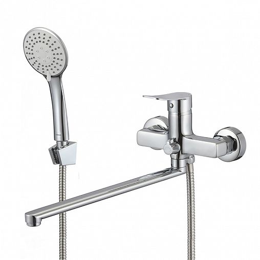 Смеситель для ванны с душем Milardo Demi DEMSB00M10, с длинным изливом, хром фото