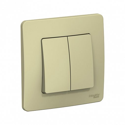 Выключатель 2-клавишный Systeme (Schneider) Electric Blanca, встраиваемый, в сборе, бежевый фото