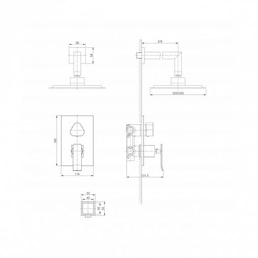 Душевая система Lemark Contest LM5829CW, встраиваемая, однорычажная, белый/хром фото