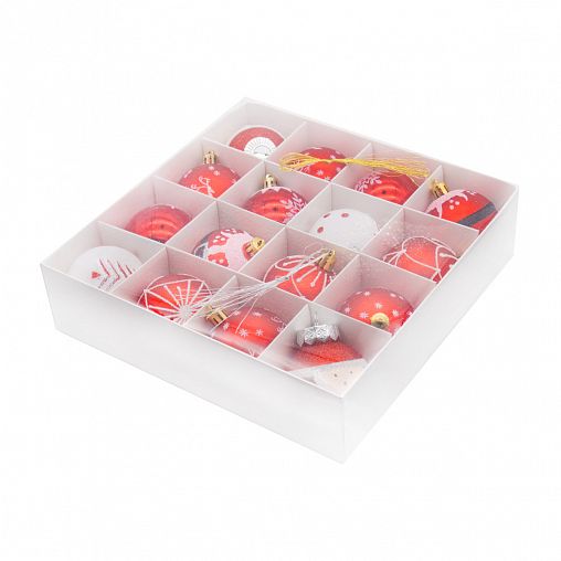 Набор елочных шаров SYSDQ-2310, d 6 см, 16 шт, разноцветный фото