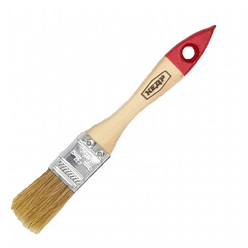 Кисть плоская Кедр №2,5, натуральная щетина, деревянная ручка, 63 мм фото