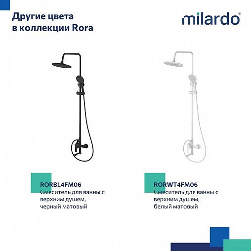 Душевая система с тропическим душем Milardo Rora, со смесителем, глянцевый хром фото